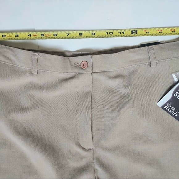 NWT East 5th Secretely Slender Tan Flat Front Hi Rise Straight Leg Pants Size 14 - Picture 3 of 7